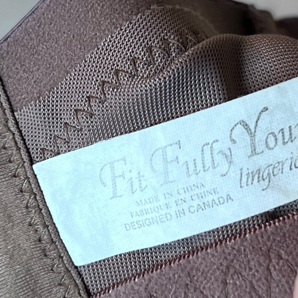 FitFully Yours Underwire Bra Lingerie 36I Brown Polka Dots - Picture 4 of 4